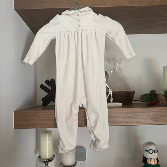 Ralph Lauren Pink Bow Tie, Velvet Footed Jumpsuit - Picture 4 of 6